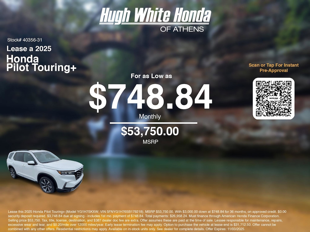 New 2025 Honda Pilot Touring+ SUV