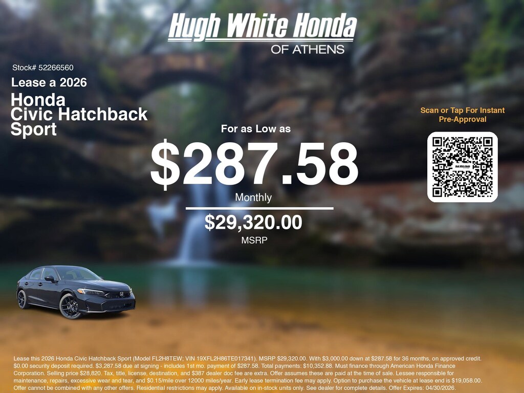 New 2026 Honda Civic Sport Hatchback