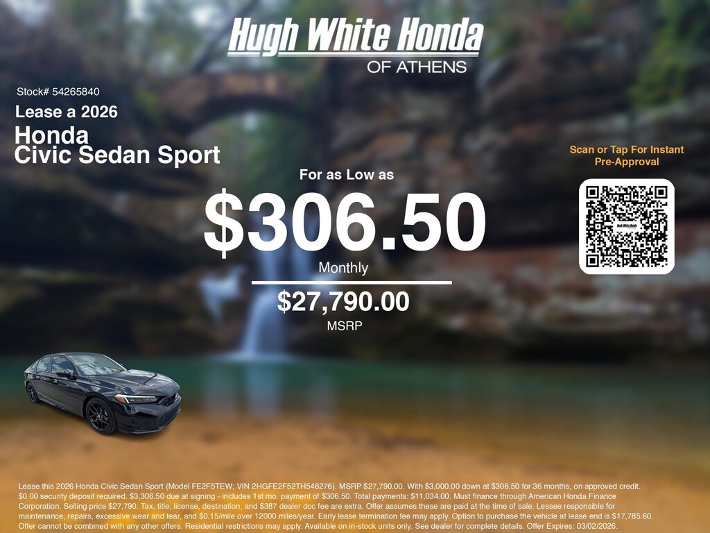 New 2026 Honda Civic Sport Sedan