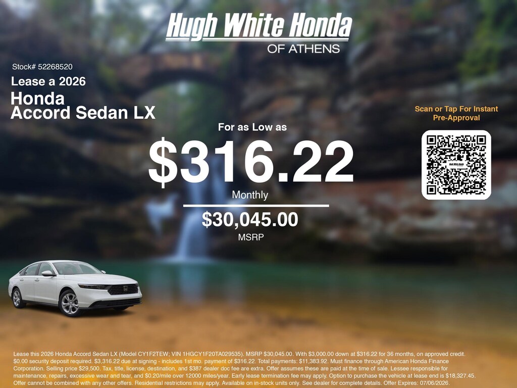 New 2026 Honda Accord LX Sedan