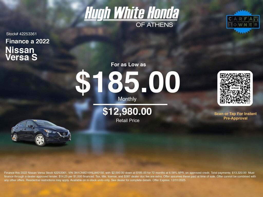 Used 2022 Nissan Versa 1.6 S Sedan