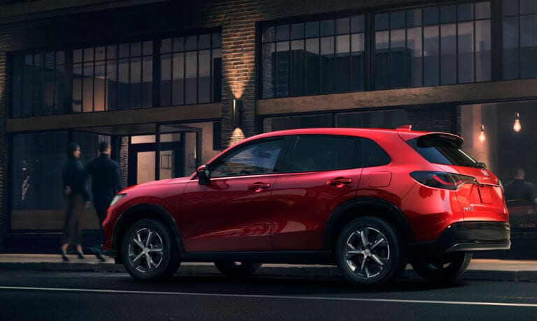 2025 Honda HR-V on city street at night