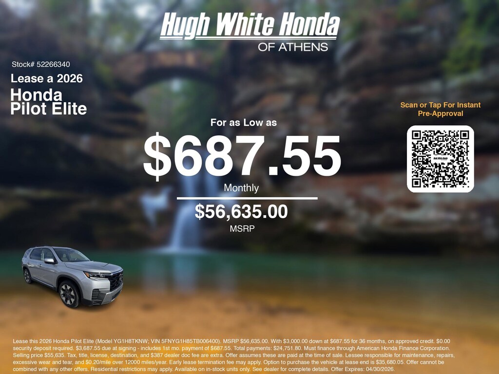 New 2026 Honda Pilot Elite SUV