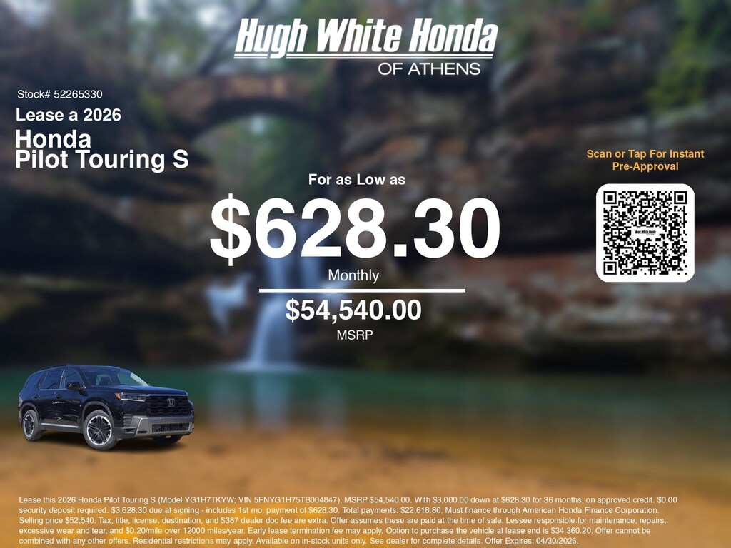 New 2026 Honda Pilot Touring S SUV