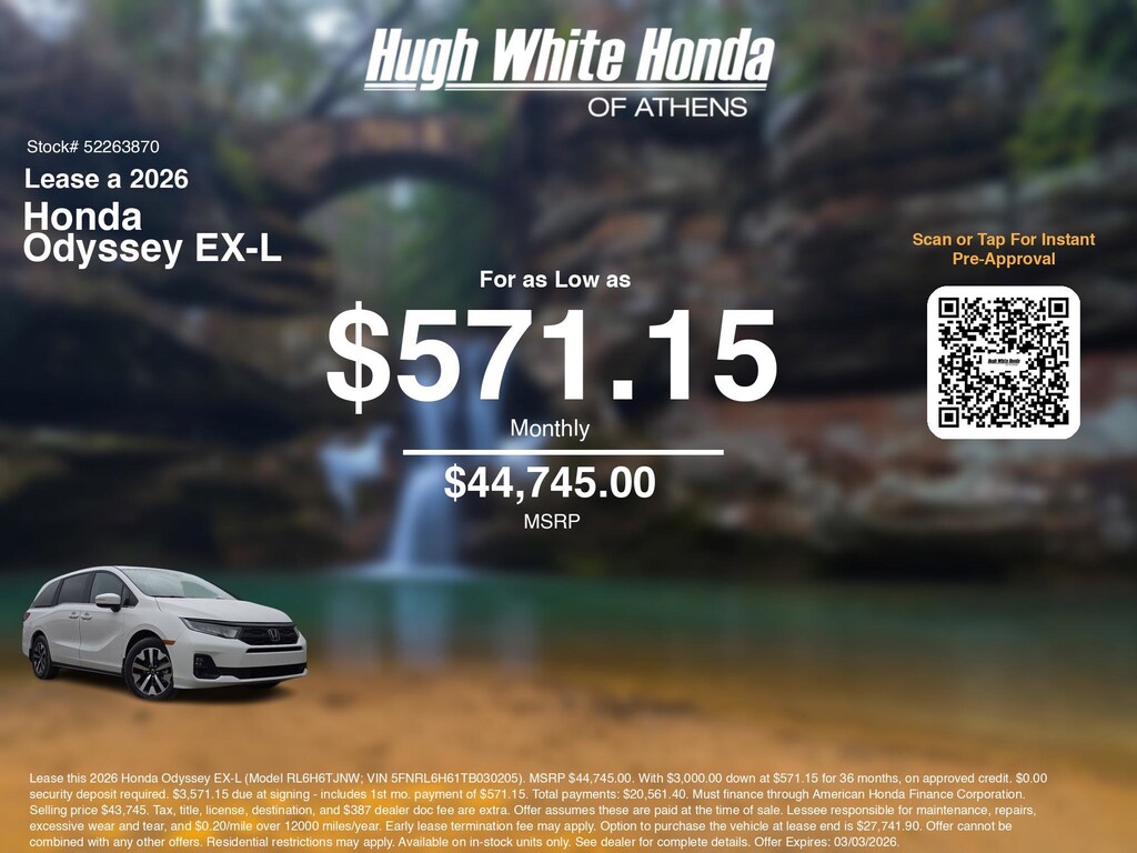 New 2026 Honda Odyssey EX-L Van Passenger