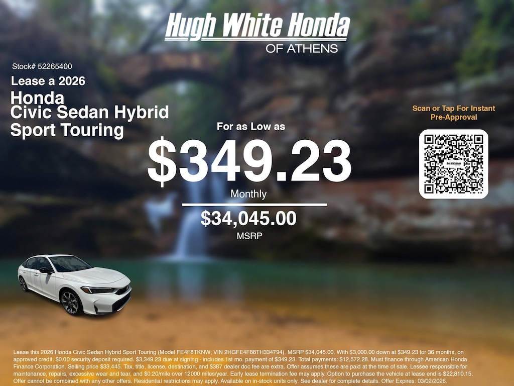 New 2026 Honda Civic Hybrid Sport Touring Sedan