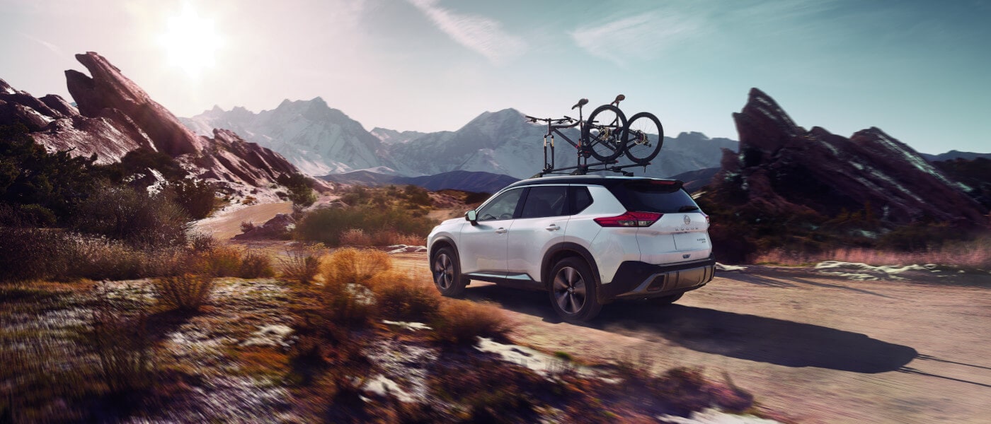 2023 Nissan Rogue with bikes on top