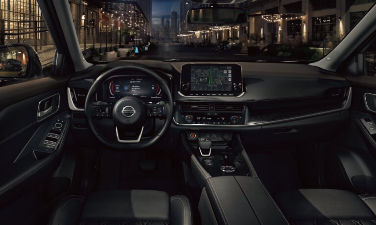 2022 Nissan Rogue front infotainment system and dashboard