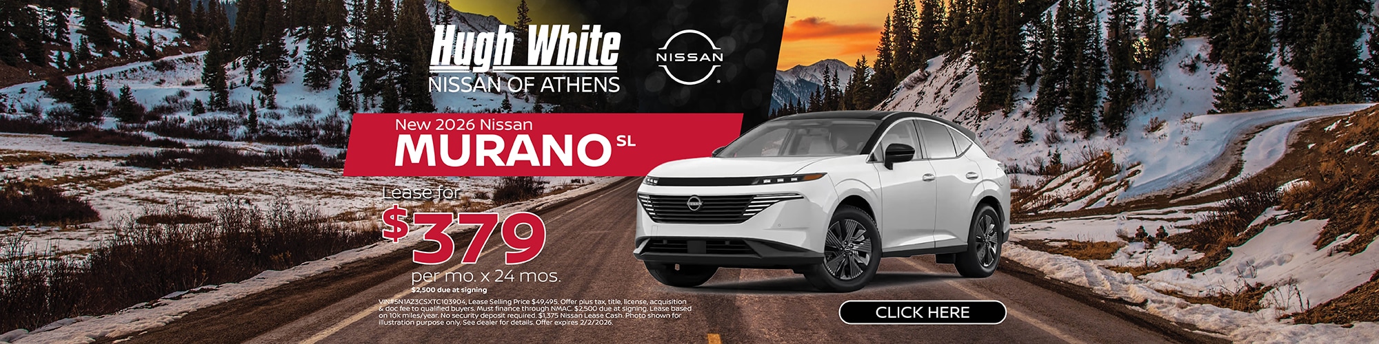 2026 Nissan Murano Lease Offer | Hugh White Nissan Athens