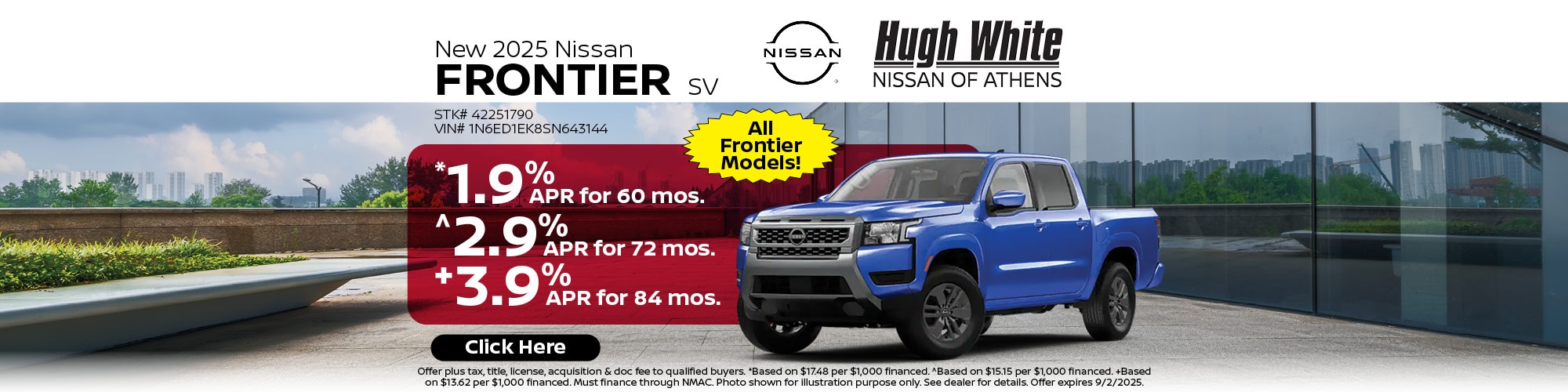 2025 Nissan Frontier Finance Offer | Hugh White Nissan Athens