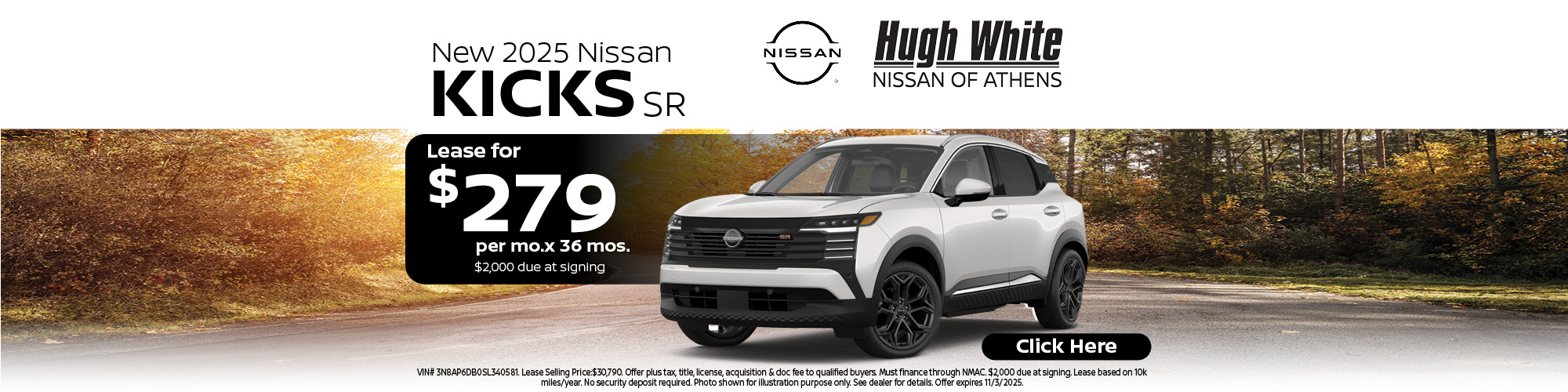 2025 Nissan Kicks Lease Offer | Hugh White Nissan Athens