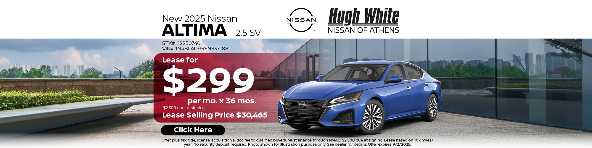 2025 Nissan Altima Lease Offer | Hugh White Nissan Athens