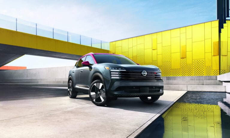 2025 Nissan Kicks parked by a colorful walkway