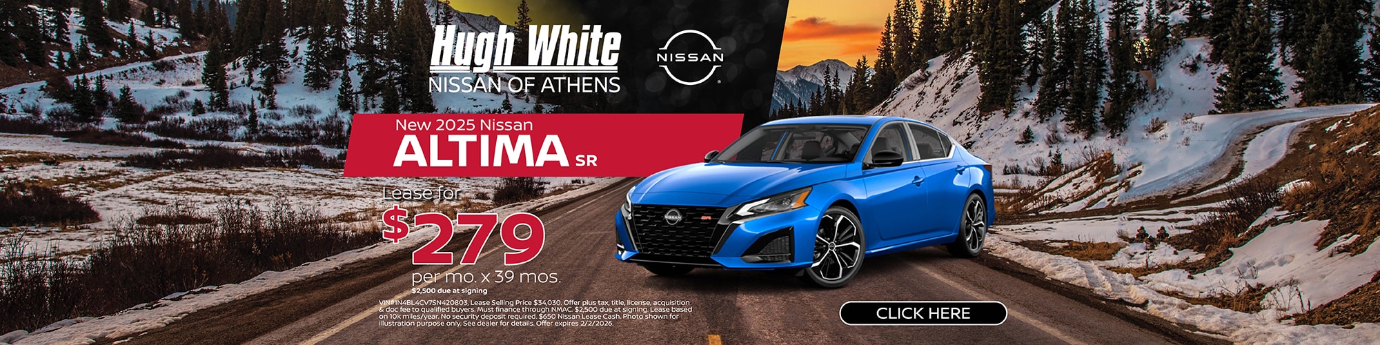 2025 Nissan Altima Lease Offer | Hugh White Nissan Athens