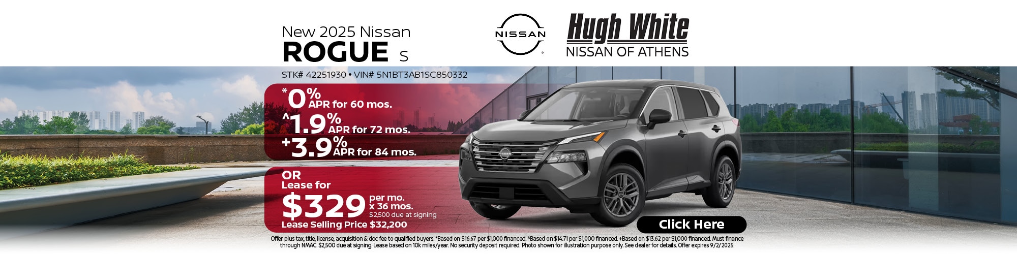 2025 Nissan Rogue Lease or Finance Offer | Hugh White Nissan Athens