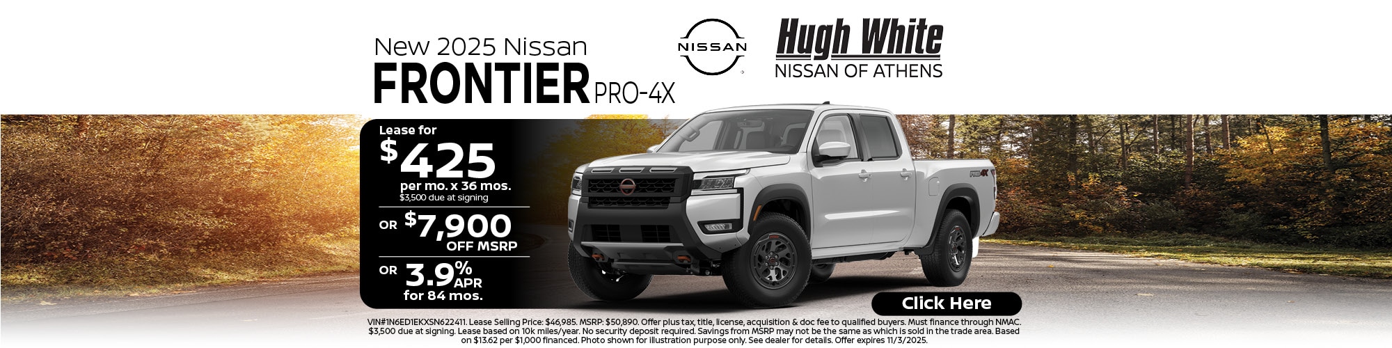 2025 Nissan Frontier Lease or Finance Offer | Hugh White Nissan Athens