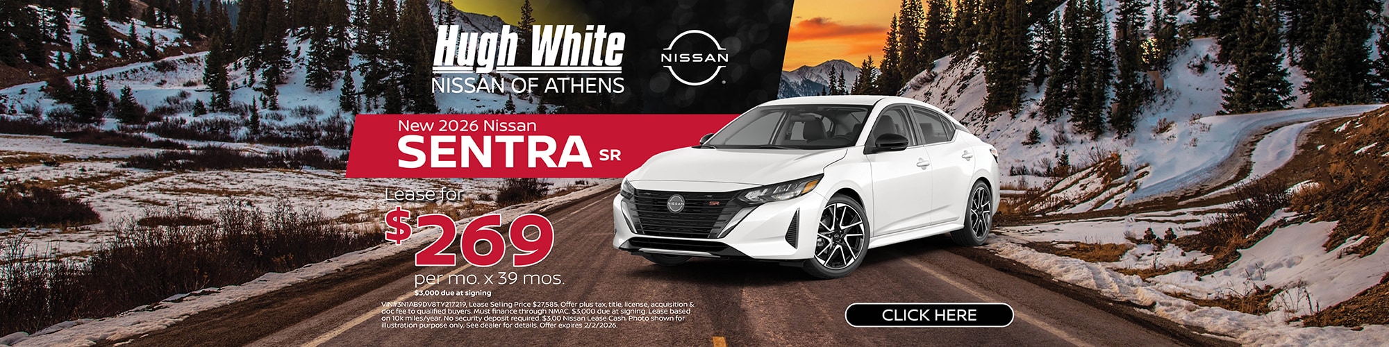 2026 Nissan Sentra Lease Offer | Hugh White Nissan Athens