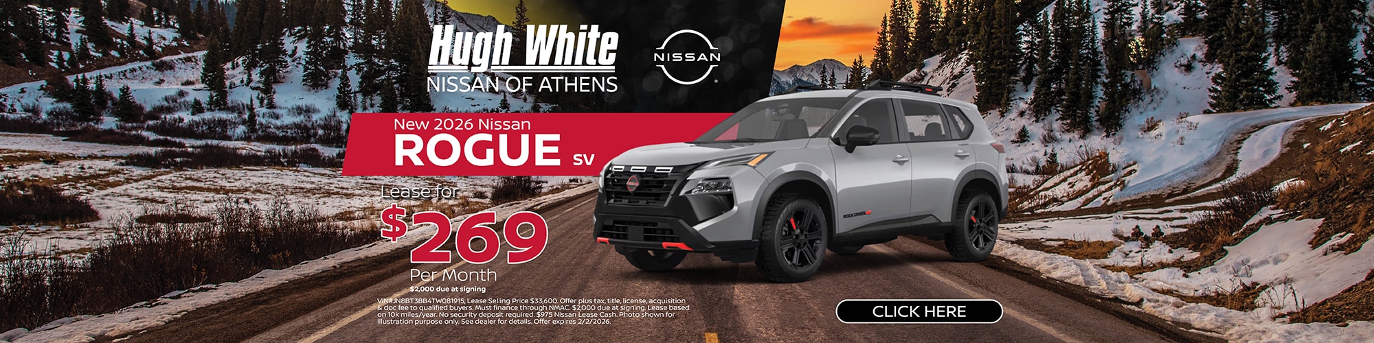 2026 Nissan Rogue Lease Offer | Hugh White Nissan Athens