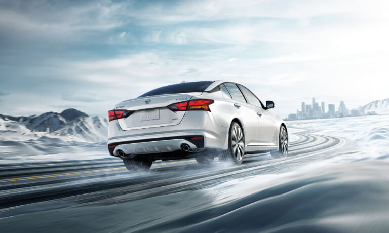 2021 Nissan Altima exterior driving in snow