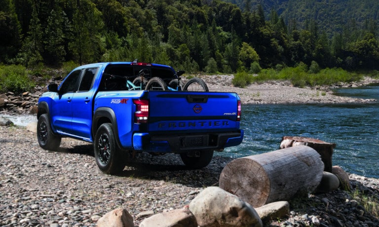 2023 Nissan Frontier riverside with bikes in back