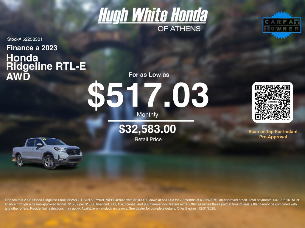 Used 2023 Honda Ridgeline RTL-E Truck Crew Cab