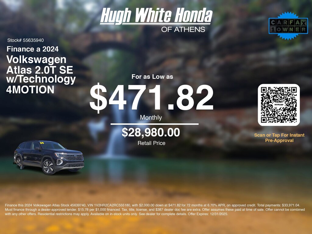 Used 2024 Volkswagen Atlas 2.0T SE w/Technology SUV