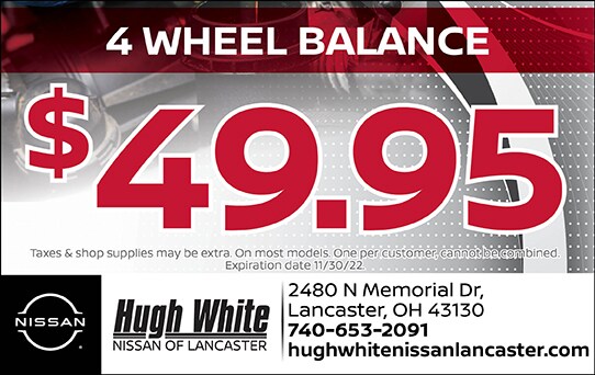 Nissan $49.95 4 Wheel Balance  Coupons
