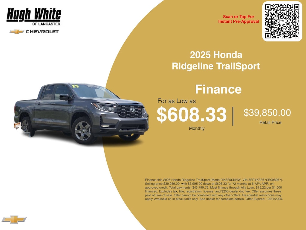 Used 2025 Honda Ridgeline TrailSport Truck Crew Cab