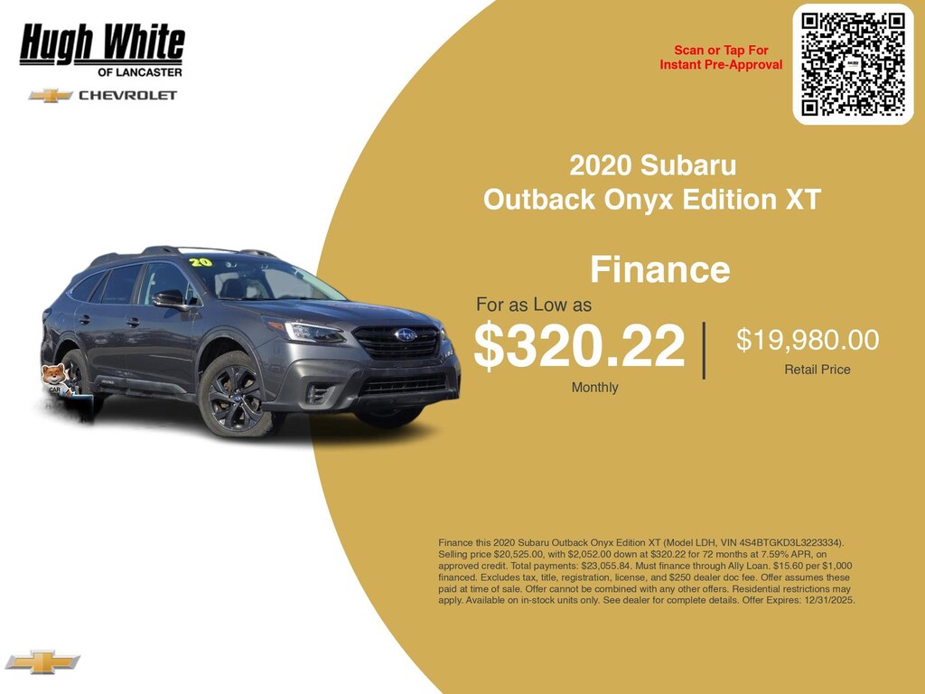 Used 2020 Subaru Outback Onyx Edition XT SUV
