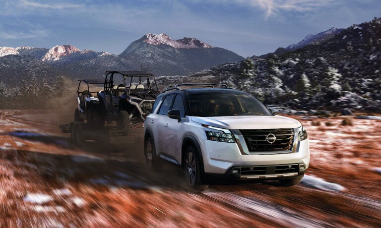 2025 Nissan Pathfinder towing ATVs