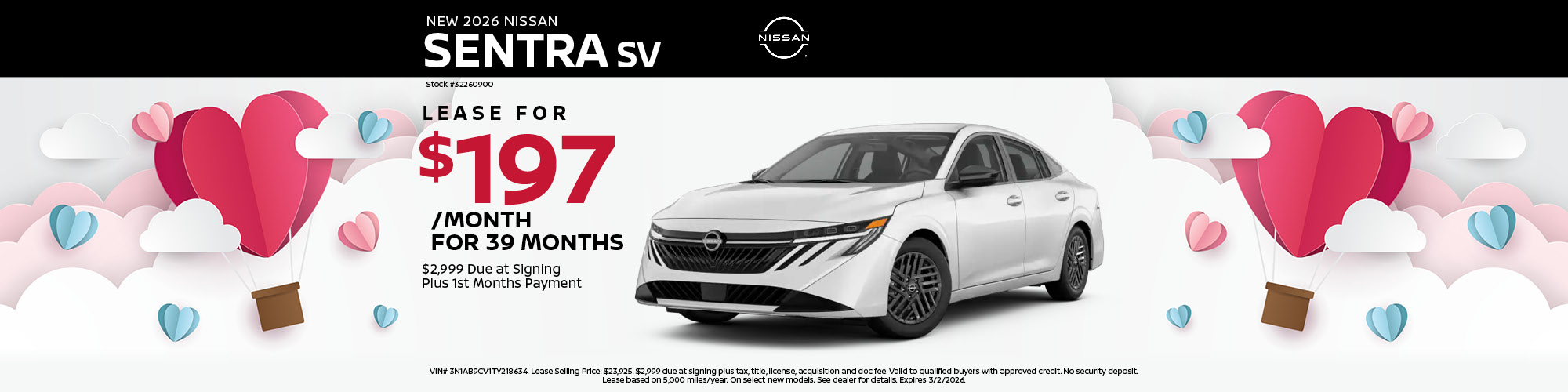 2026 Nissan Sentra Lease Offer | Hugh White Nissan of Lancaster