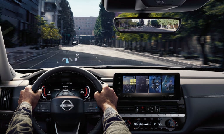 2026 Nissan Pathfinder HUD driver's view