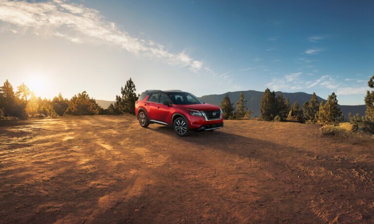2022 Nissan Pathfinder parked on a mountainside