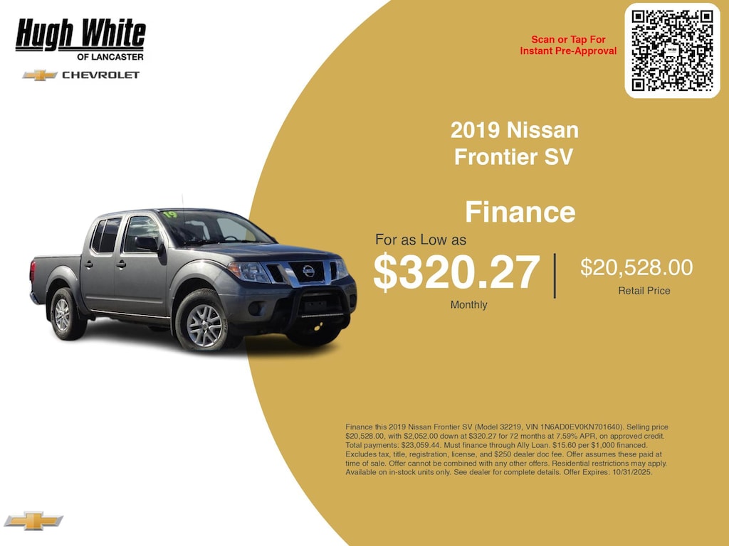 Used 2019 Nissan Frontier SV Truck Crew Cab