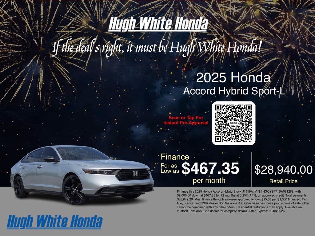 Certified 2025 Honda Accord Hybrid Sport-L Sedan