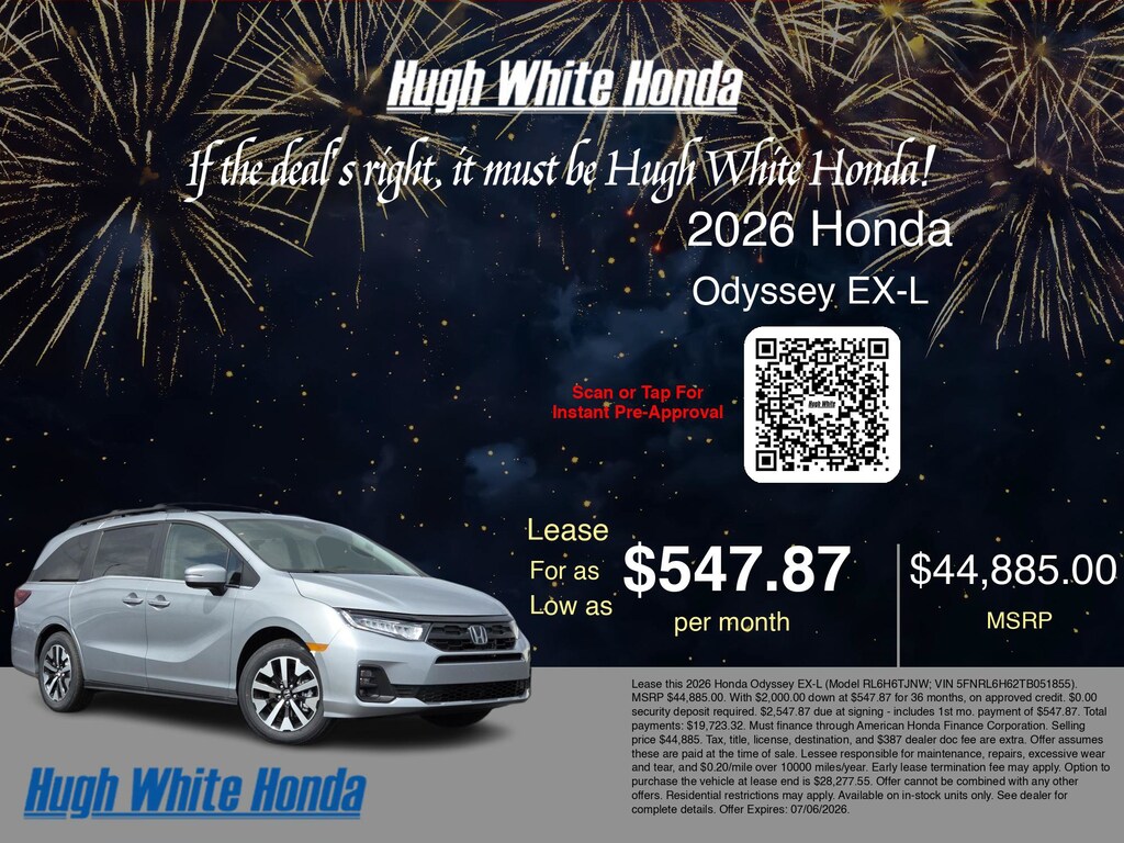 New 2026 Honda Odyssey EX-L EX-L Auto