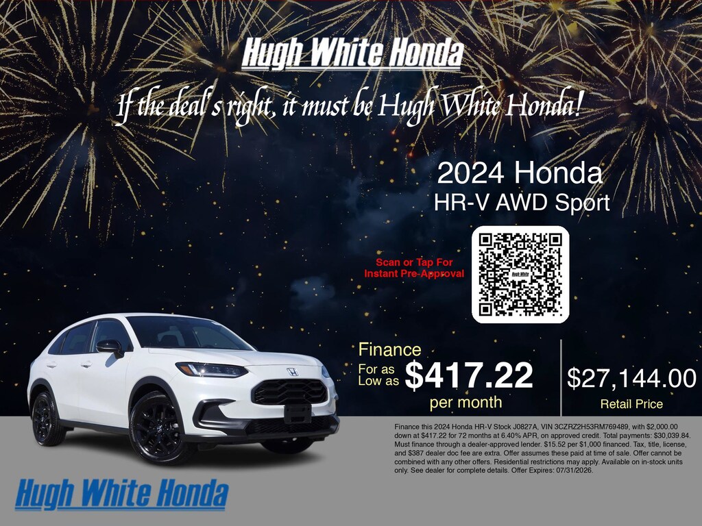 Certified 2024 Honda HR-V Sport Sport AWD CVT