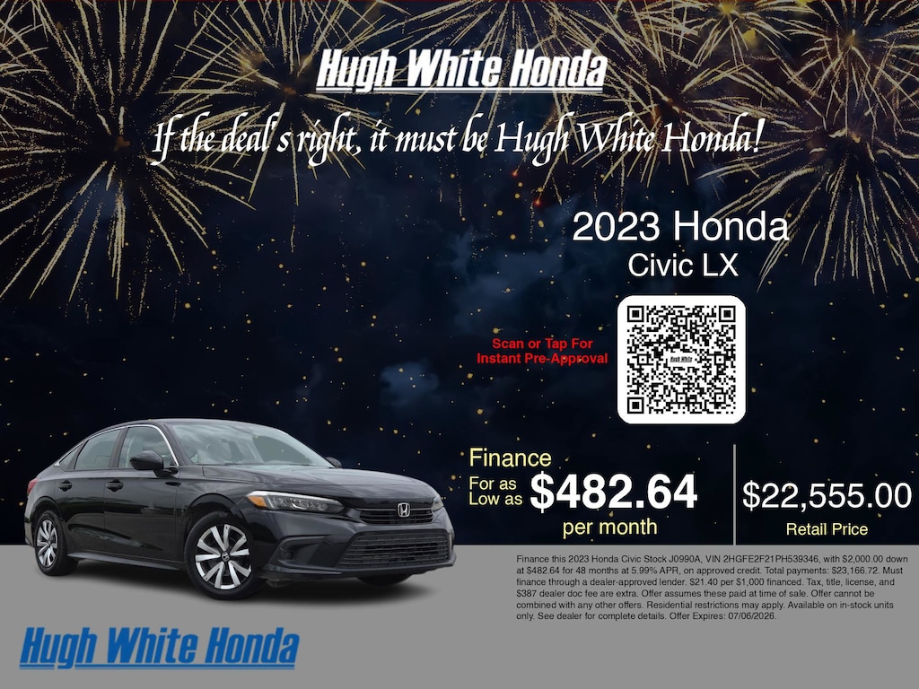 Certified 2023 Honda Civic Sedan LX LX CVT