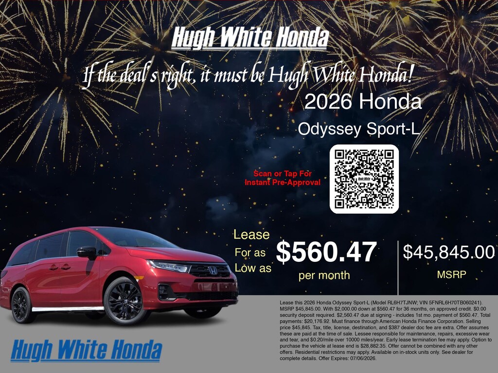 New 2026 Honda Odyssey Sport-L Sport-L Auto