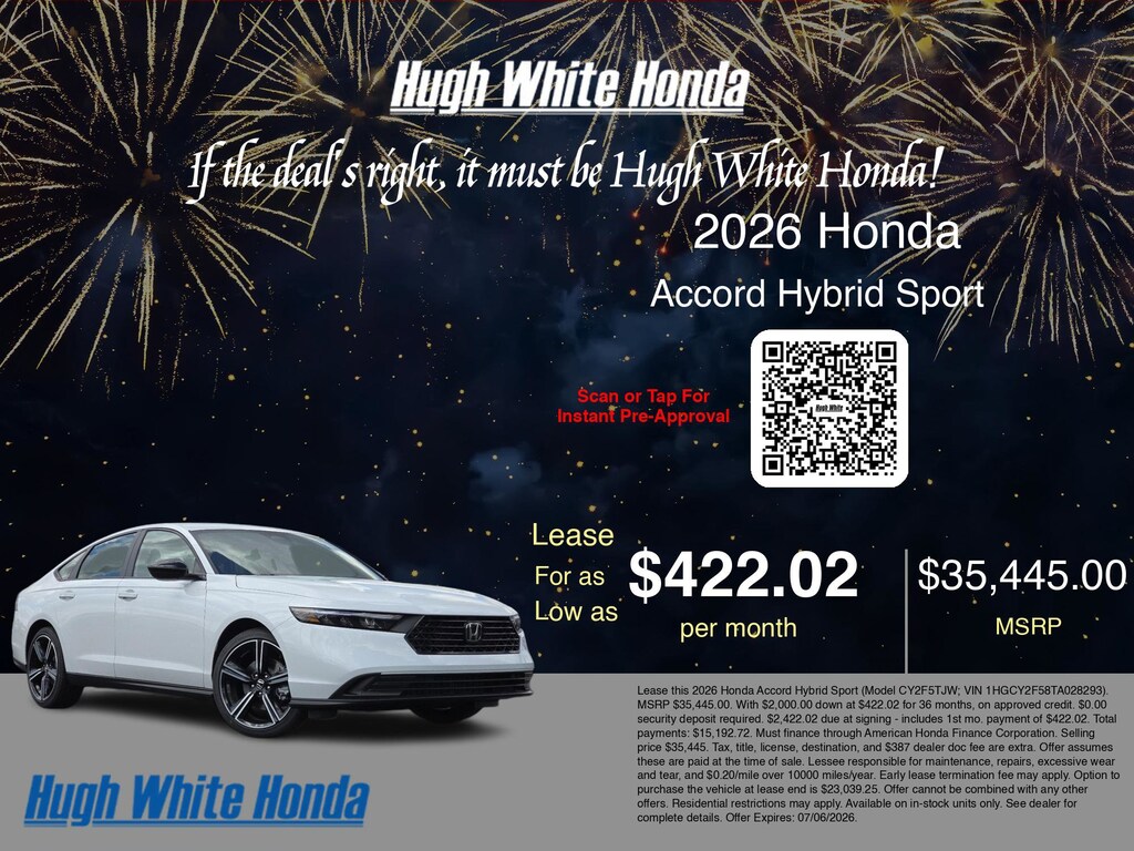 New 2026 Honda Accord Hybrid Sport Sedan