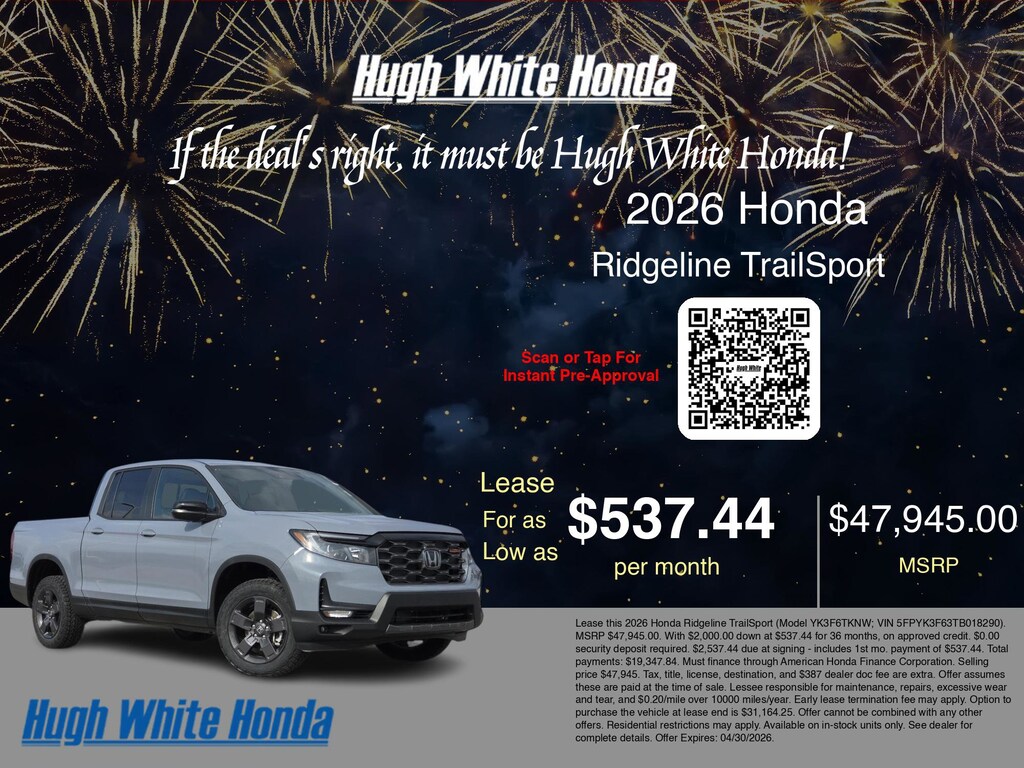 New 2026 Honda Ridgeline TrailSport TrailSport AWD