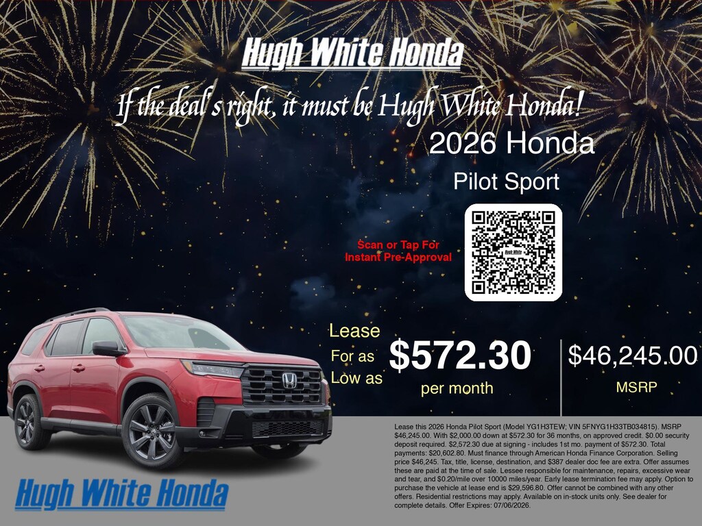 New 2026 Honda Pilot Sport Sport AWD