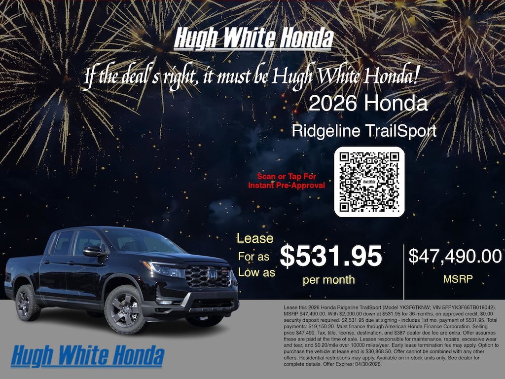 New 2026 Honda Ridgeline TrailSport TrailSport AWD