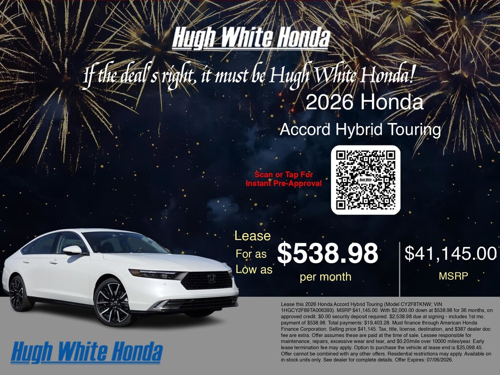New 2026 Honda Accord Hybrid Touring Sedan