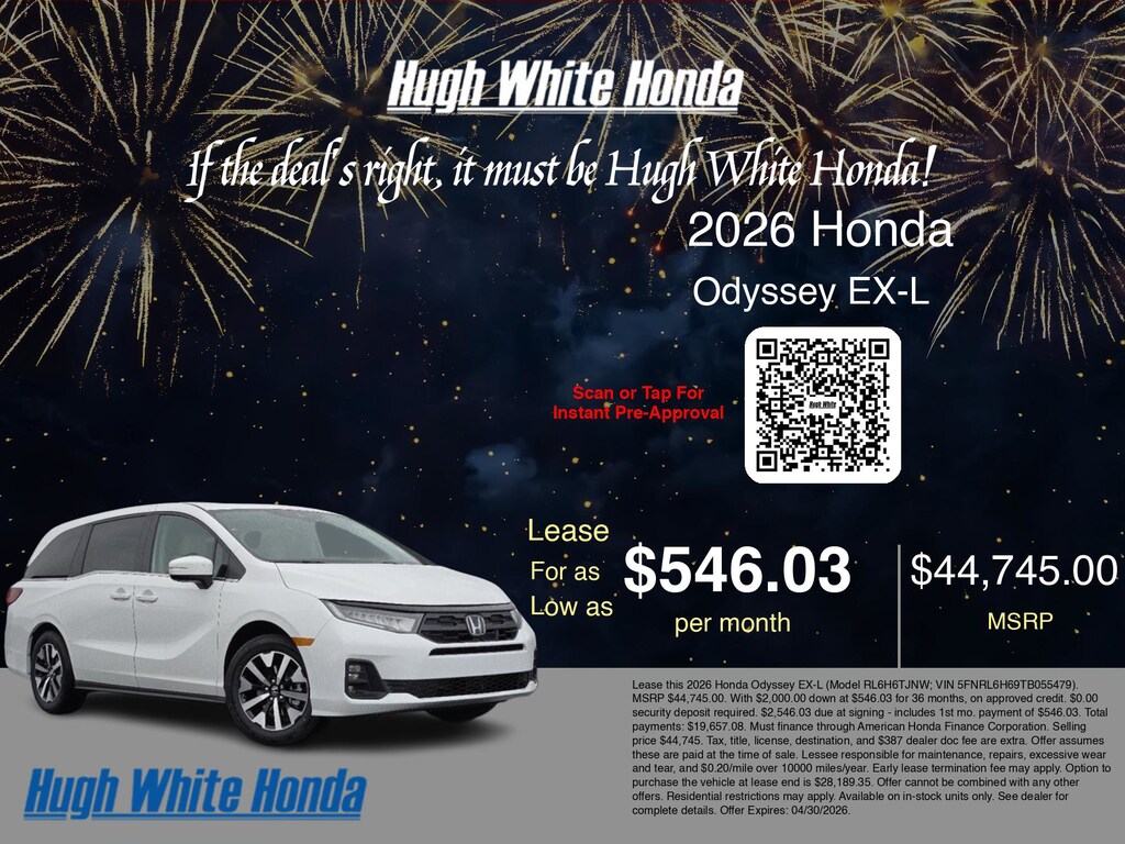 New 2026 Honda Odyssey EX-L EX-L Auto