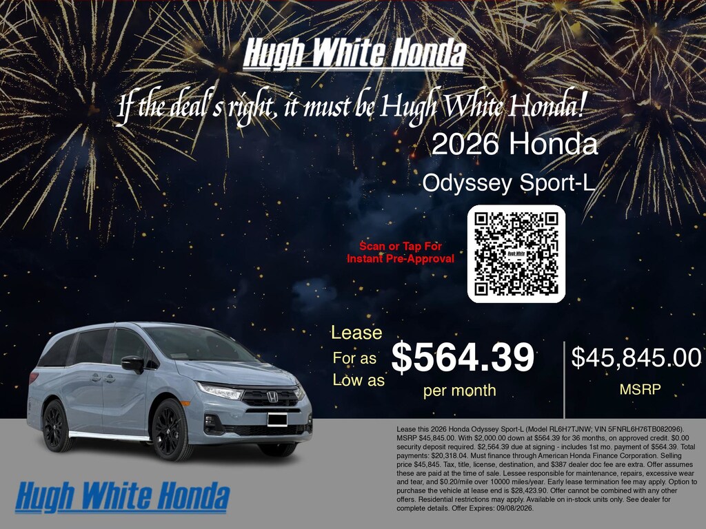 New 2026 Honda Odyssey Sport-L Sport-L Auto
