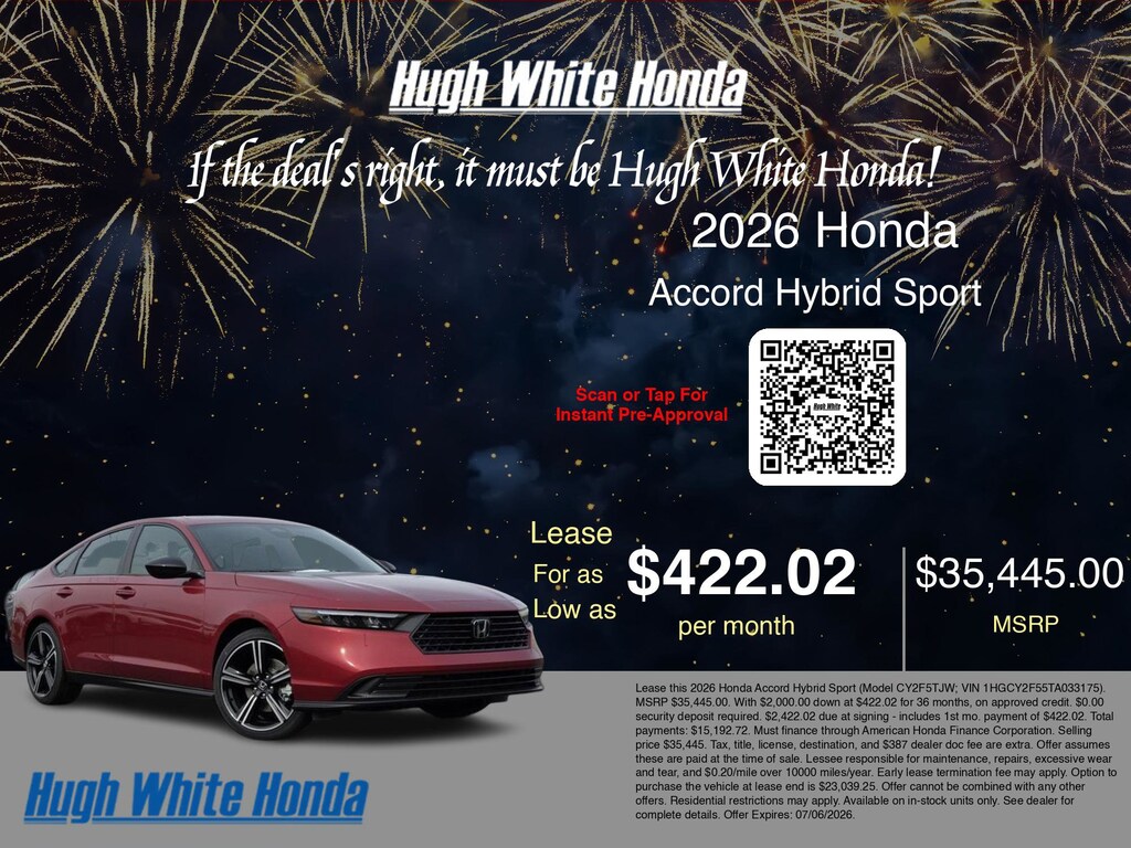 New 2026 Honda Accord Hybrid Sport Sedan