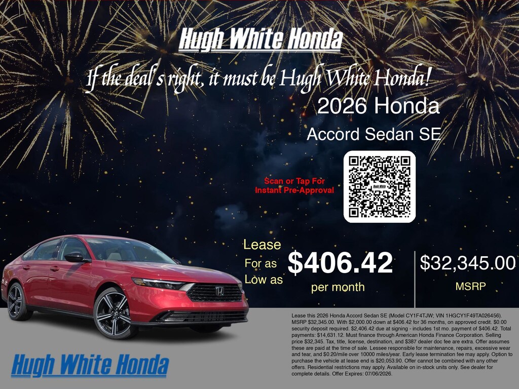 New 2026 Honda Accord Sedan SE SE CVT