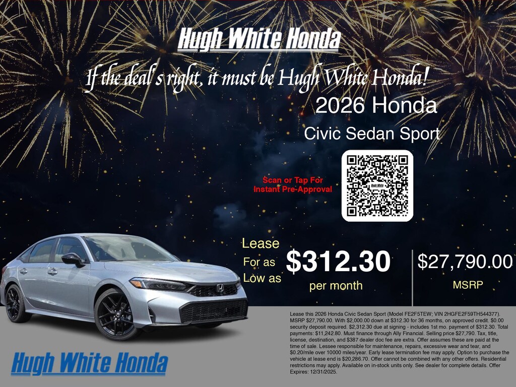 Certified 2026 Honda Civic Sedan Sport Sport CVT