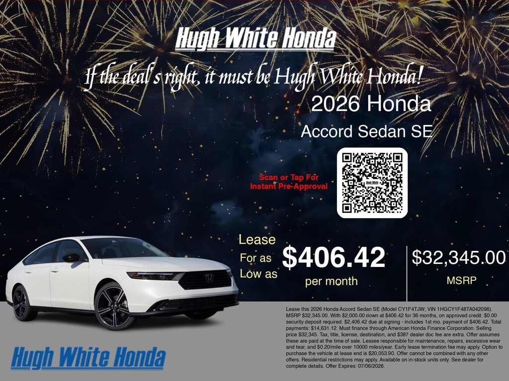 New 2026 Honda Accord Sedan SE SE CVT